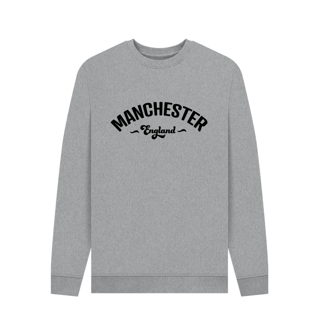 Light Heather Mens Manchester England Mono Logo Crew Neck Sweater