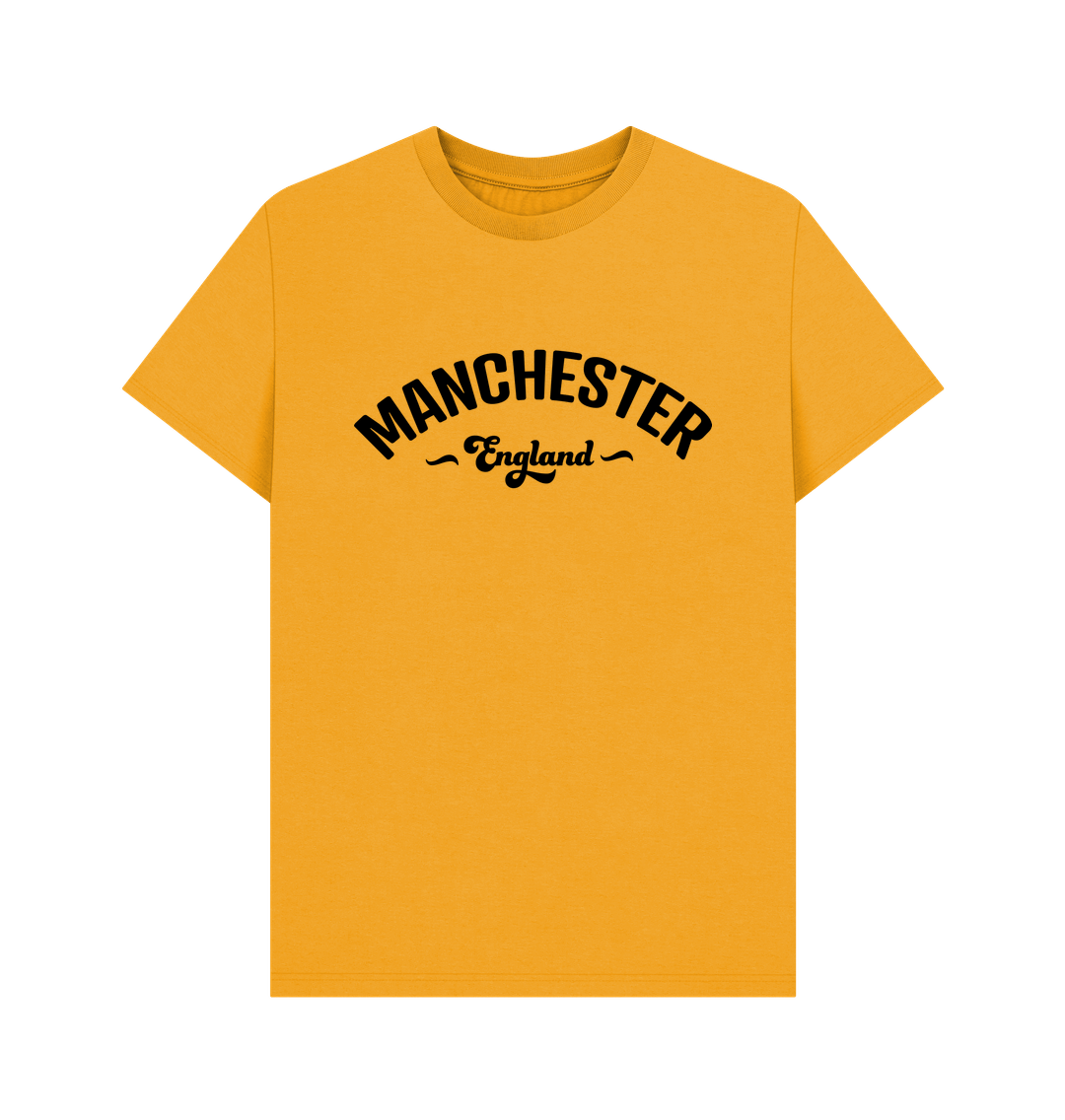 Mustard Mens Manchester England Mono Logo T-Shirt