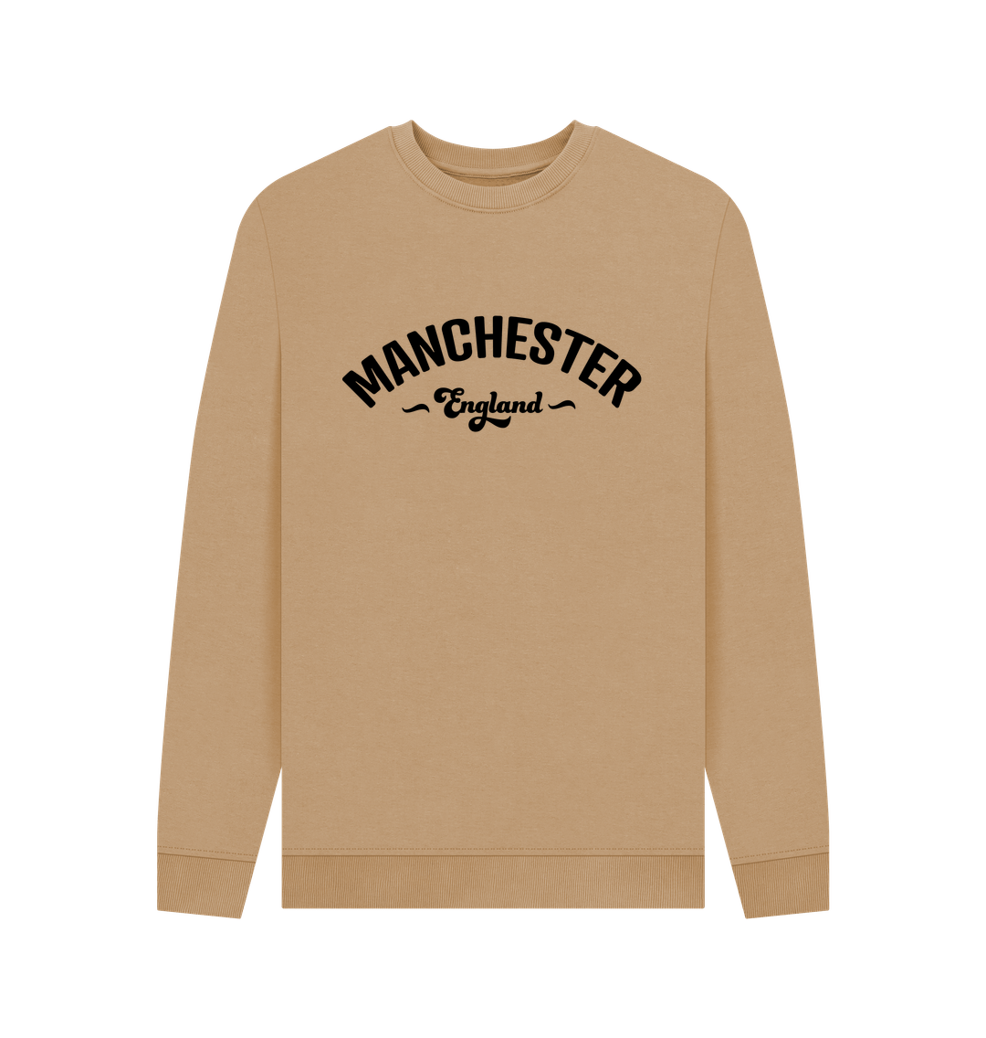 Sand Mens Manchester England Mono Logo Crew Neck Sweater