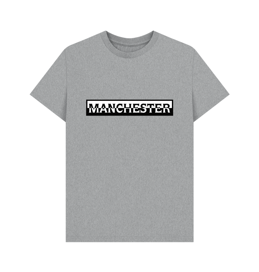 Athletic Grey Mens Monochrome Manchester Logo T-Shirt