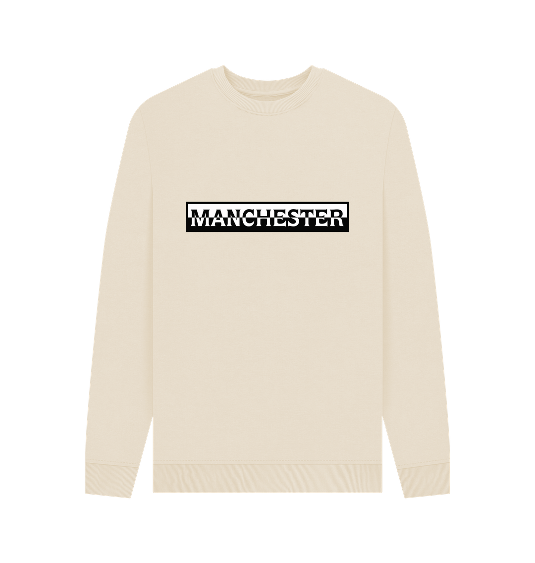 Oat Mens Monochrome Manchester Logo Crew Neck Sweater