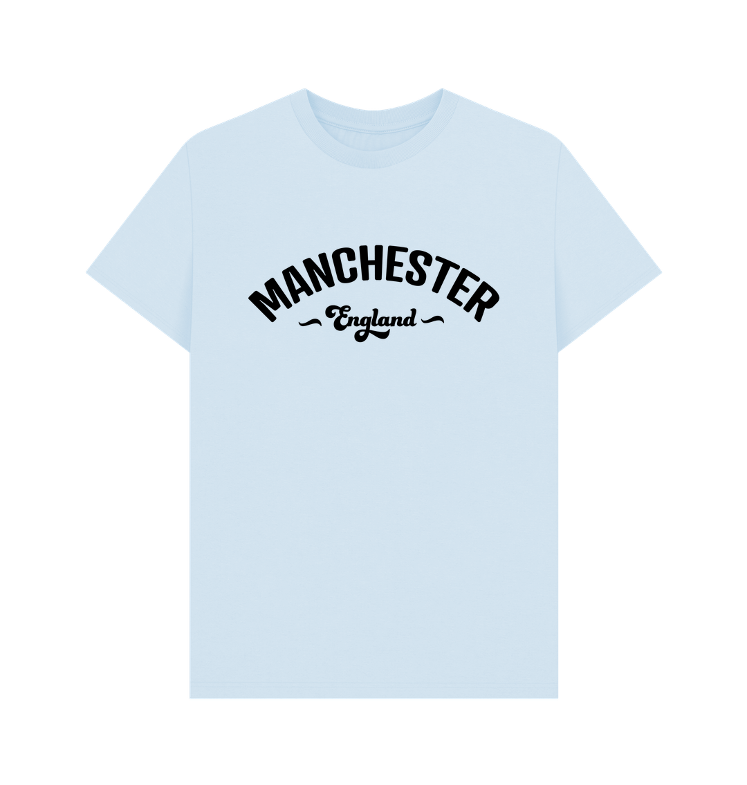 Sky Blue Mens Manchester England Mono Logo T-Shirt