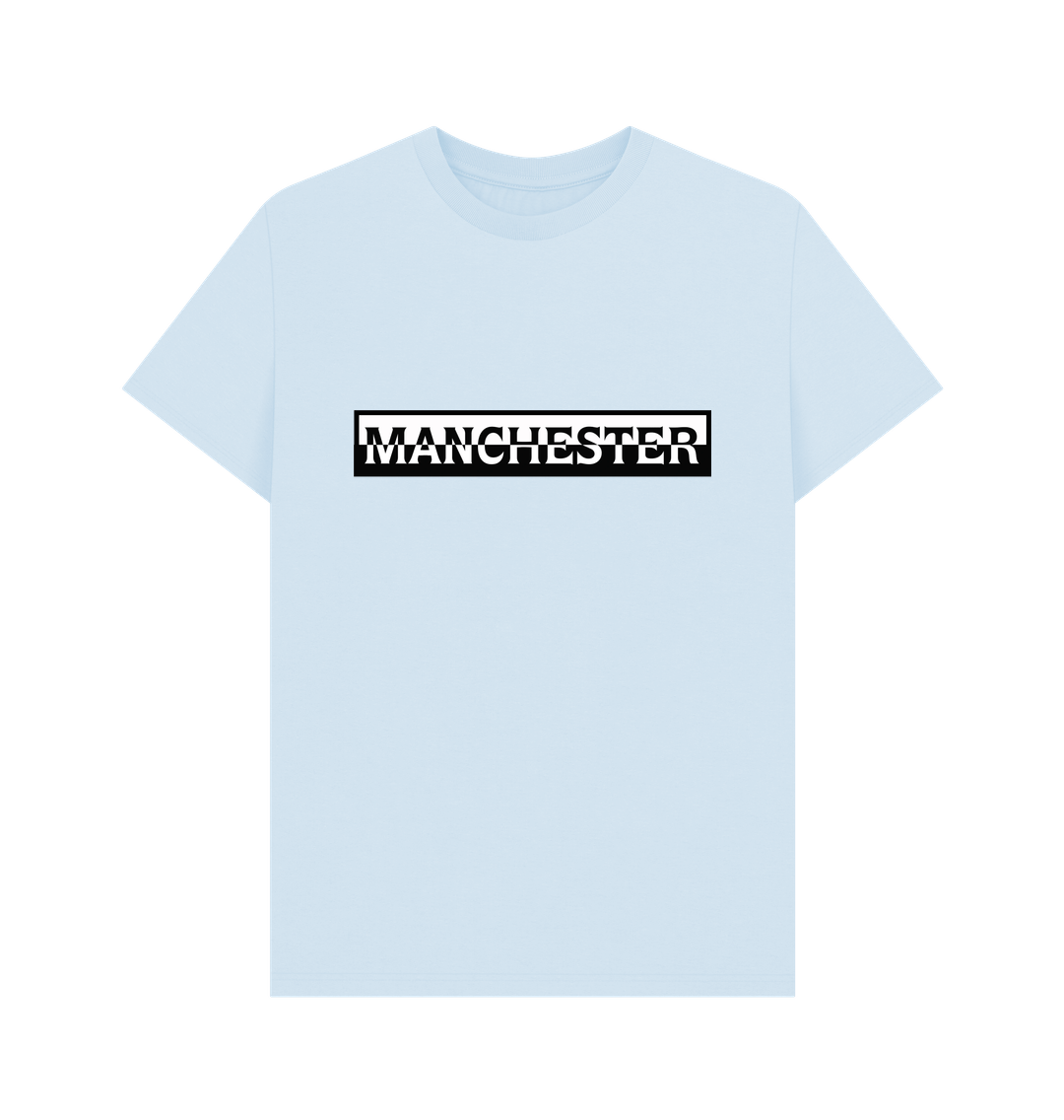 Sky Blue Mens Monochrome Manchester Logo T-Shirt