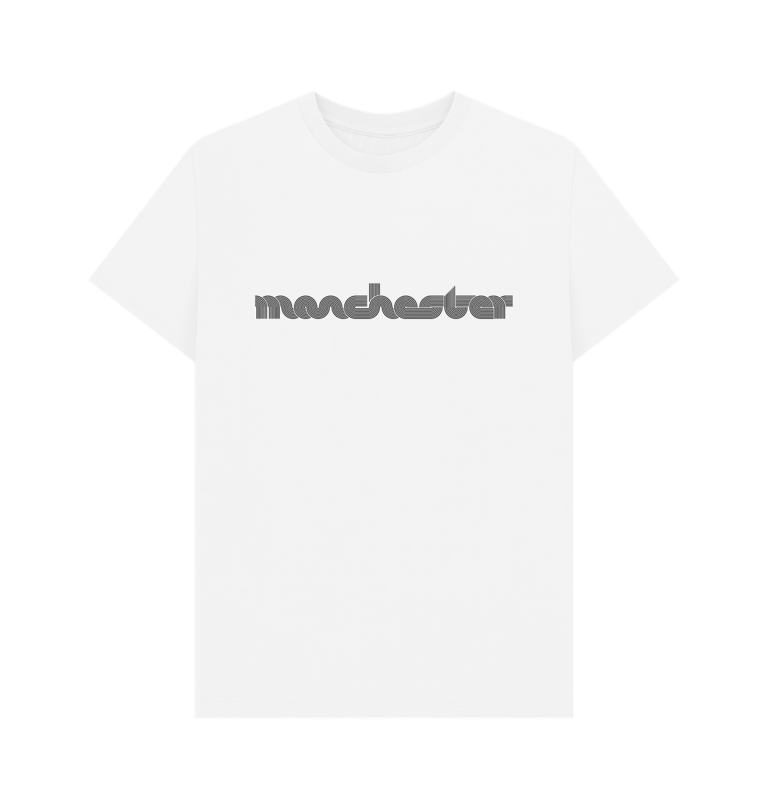 White Mens - Retro 70's Manchester Logo T-Shirt