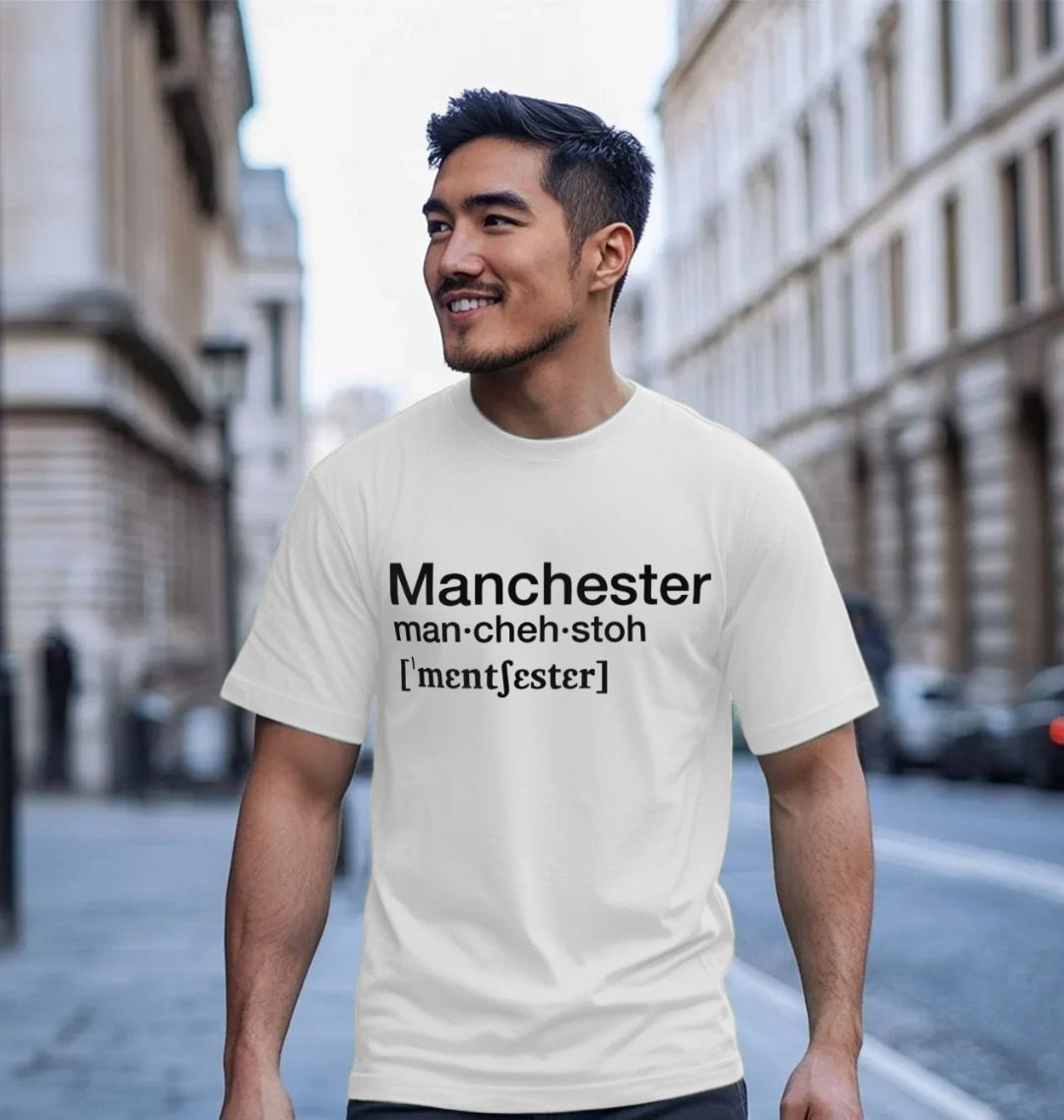 Mens - Manchester (Man-Cheh-Stoh) Pronunciation T-Shirt