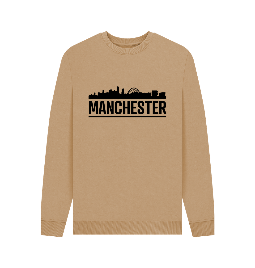 Sand Manchester Skyline Logo Monochrome Print Crew Neck Sweater