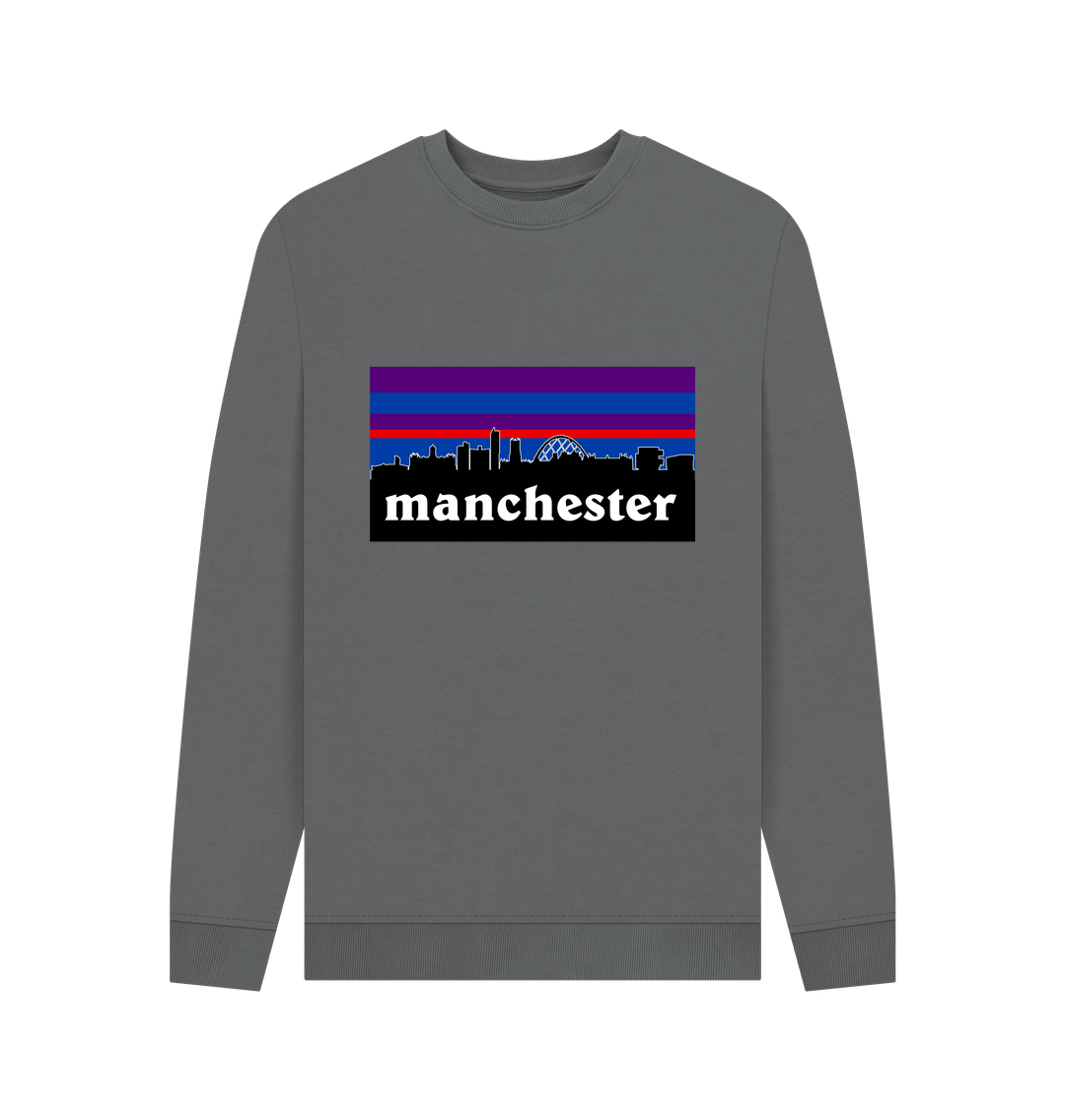 Slate Grey Manchester Logo with Iconic Skyline