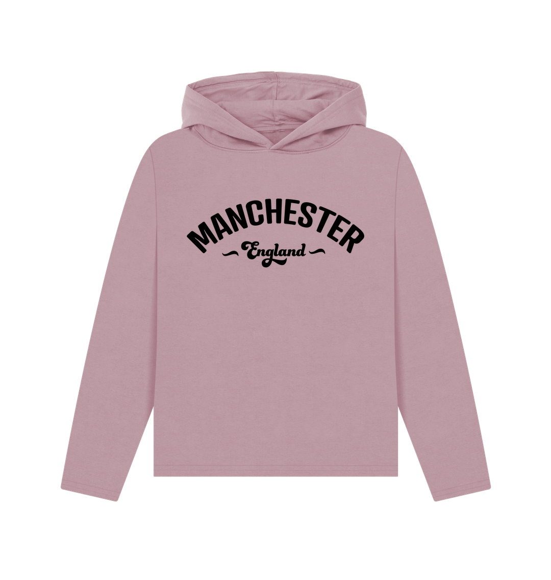 Mauve Ladies Manchester England Mono Logo Relaxed Fit Hoodie