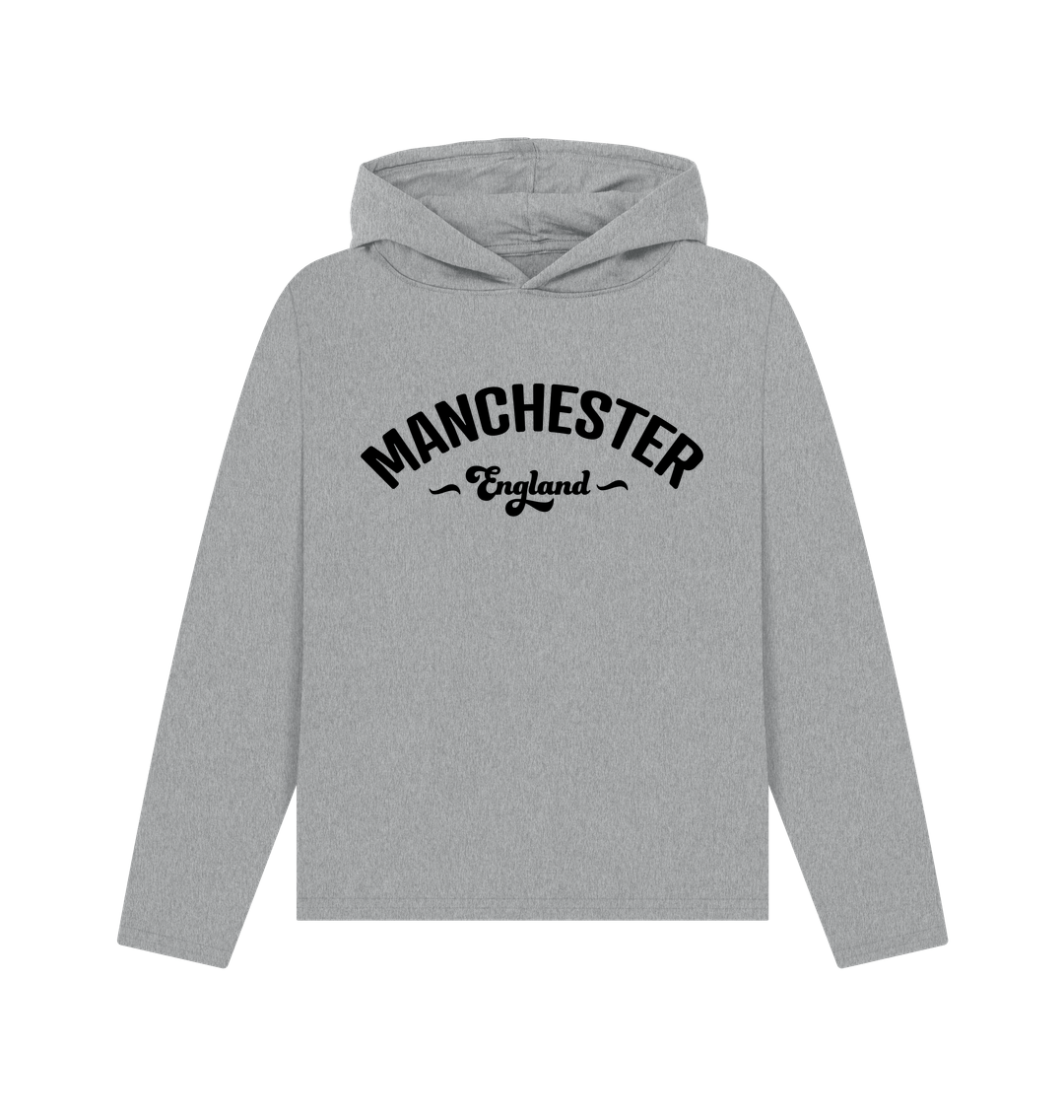 Athletic Grey Ladies Manchester England Mono Logo Relaxed Fit Hoodie