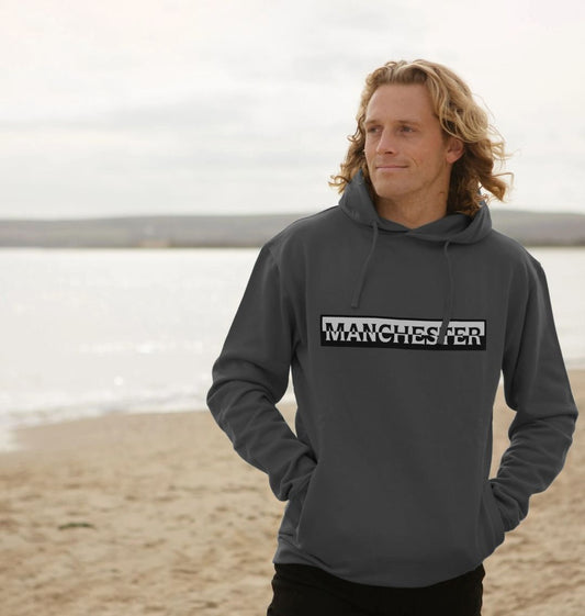 Mens Monochrome Manchester Logo Pullover Hoodie