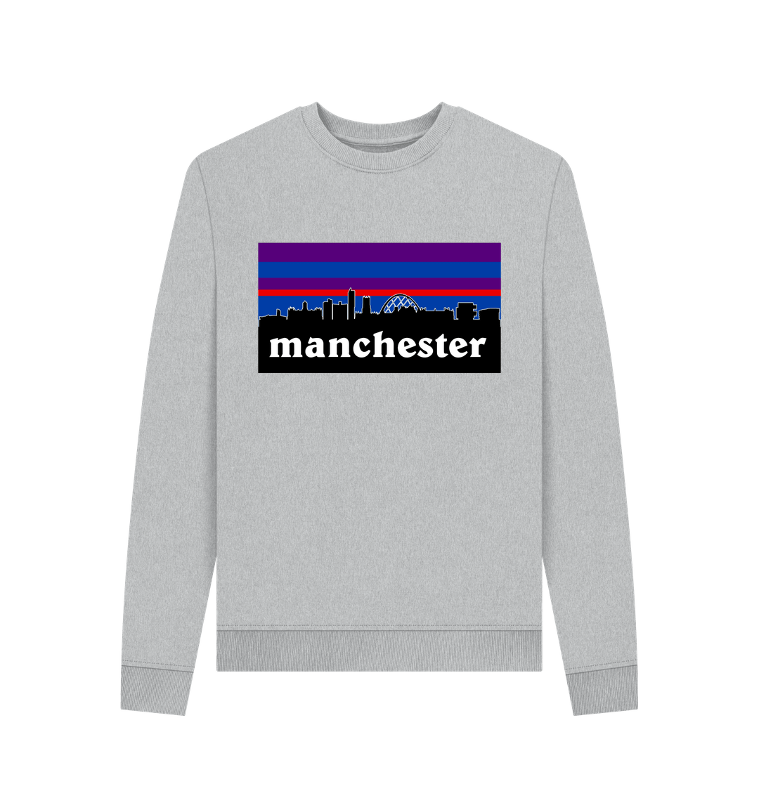 Grey Ladies Manchester Logo and Skyline Crew Neck Sweat