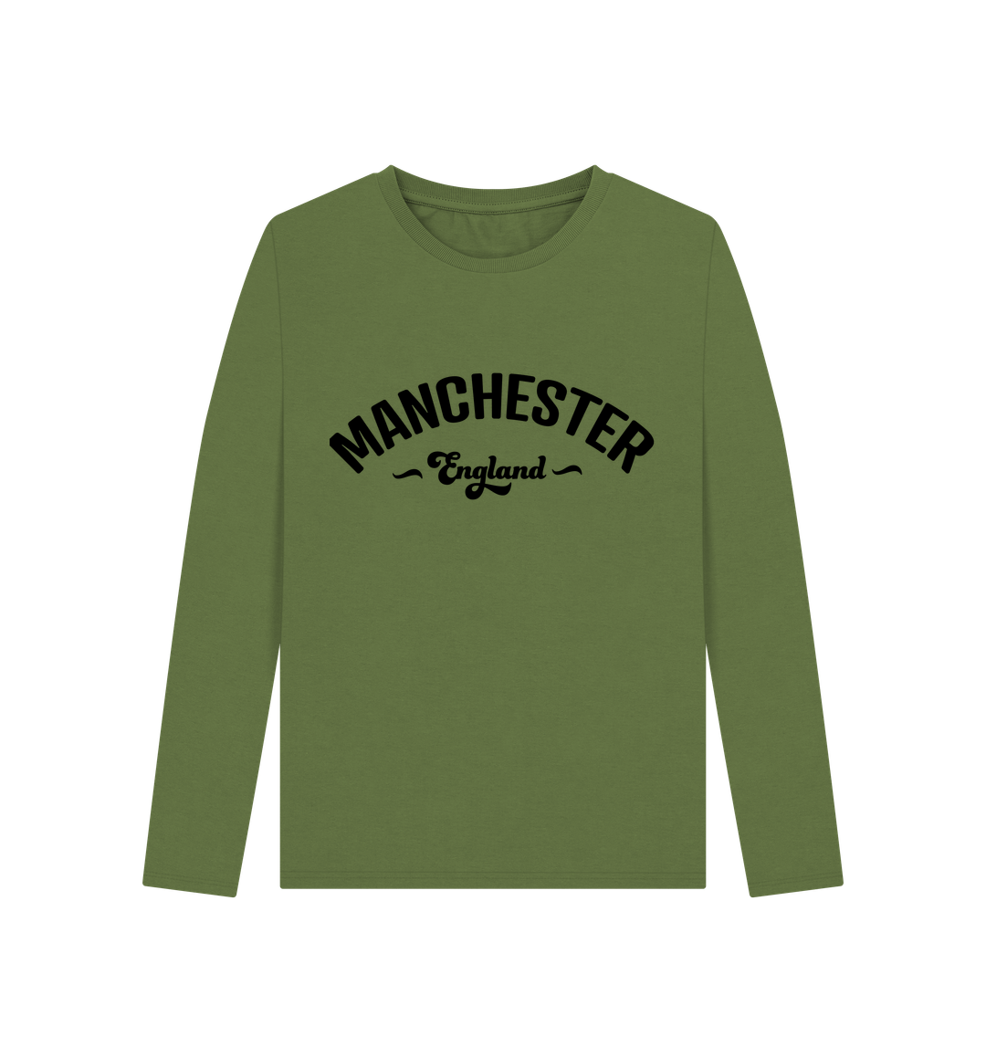 Khaki Ladies Manchester England Mono Logo Long Sleeve T-Shirt