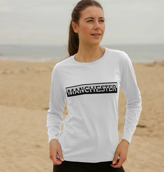 Ladies Monochrome Manchester Logo Long Sleeved T-Shirt