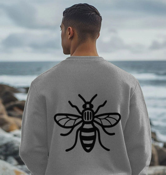 Mens Small Front Logo - Rear Bee Sweat Shirt