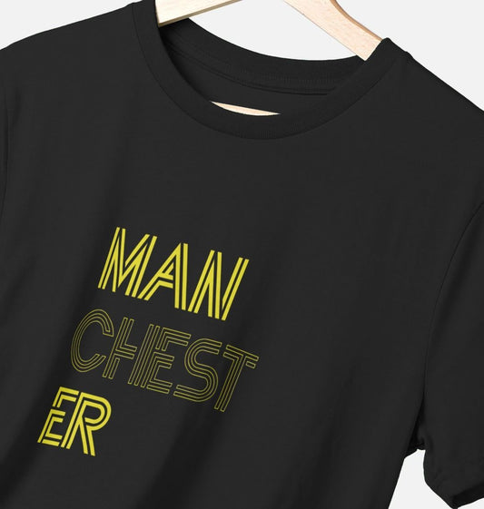 Mens Man - Chest - er ( yellow ) Logo Manchester T-Shirt