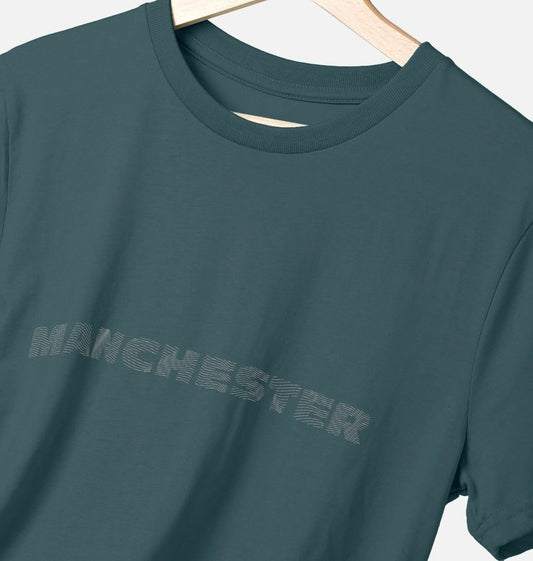 Subtle Manchester Typograpical Wave Design T-Shirt