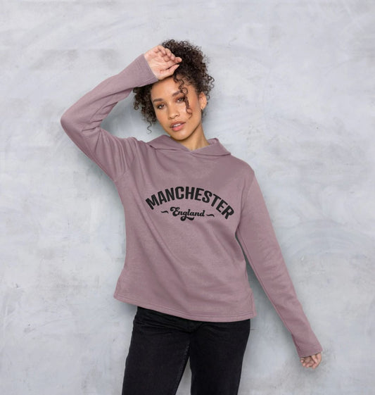 Ladies Manchester England Mono Logo Relaxed Fit Hoodie